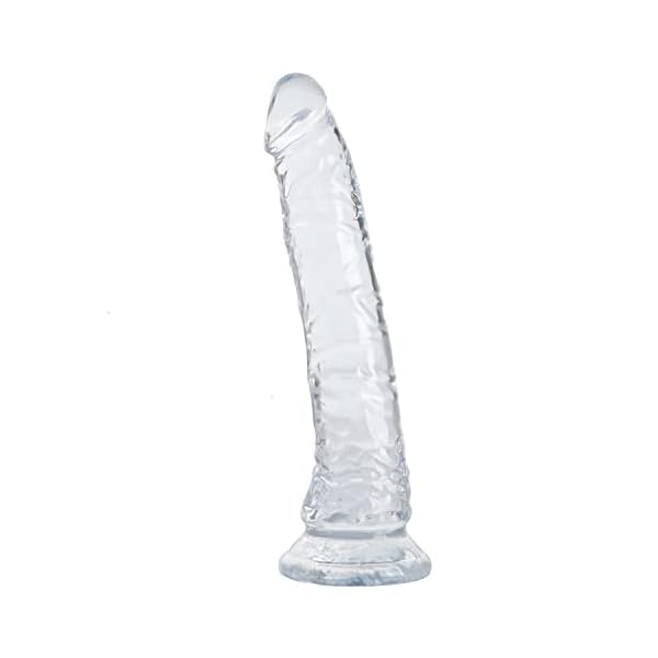 22cm Realistischer Dildo mit Starker Saugnapf Riesen Dildos Didlo Männer Frauen Sex Toys Silikon Penis Nachbildung Analdildo Analplug für Paare Erwachsene Sexspielzeug (Transparent)