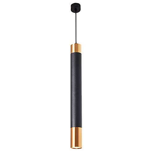 Plafonnier downlight tube long noir alu 6x35cm avec lumière neutre chic