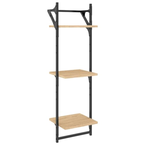 Étagère murale en bois flottante avec barre de suspension stable