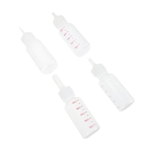 Totority Dog Cat Feeding Bottles Set 4pcs Small Milk Bottles Silicone Odorless for Pets