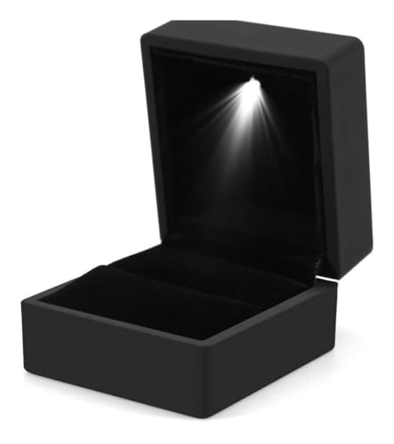 Caixa De Presente Colar Anel Com Pingente De LED de luxo, Caixa De Joias De Veludo Organizador Para Pedido De Casamento, Casamento, Aniversário, Dia Dos Namorados