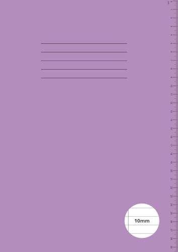 A4 Exercise Books Lined 10mm: Blank 10 mm (1cm) Ruled with Margin Notebook for Kids, 100 Pages, Thic