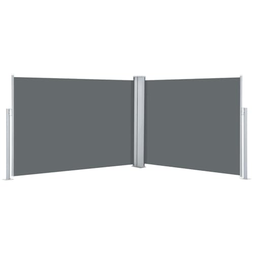 Store latéral extensible anthracite brise-vue de jardin rétractable 100 x 1000 cm