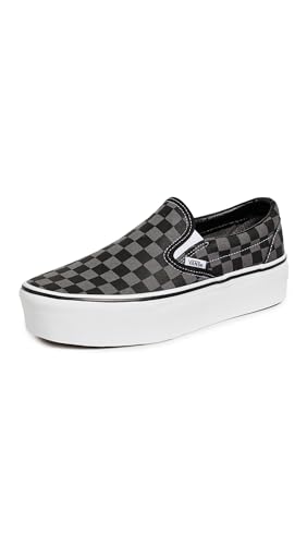 Image of Vans Unisex Classic Slip On Stackform Sneakers, Checkerboard Black/Pewter, 9.5 US Women/8 US Men