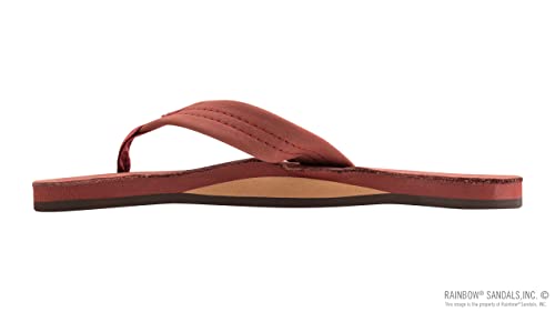 Image of Rainbow Sandals Men's Premier Leather Single Layer Wide Strap with Arch, Cognac, Men's X-Large / 11-12 D(M) US