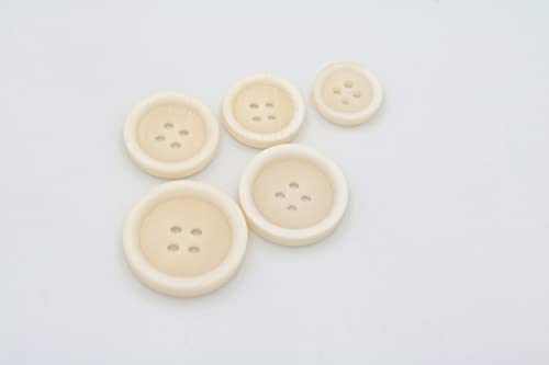 20Pcs Resin Buttons Round Shape 4Holes Clothes Accessories Craft Snaps (15Mm, Beige) #TOP19