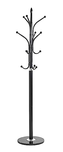 HAKU Möbel porte manteau chromé, noir, marbre, métal - Dim.: H 179 cm x Ø 40 cm, Style: Modern