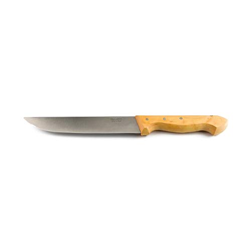 PALLARES SOLSONA Cuchillo Degollar Cerdos, Mango de boj, Acero Carbono, 24cm.
