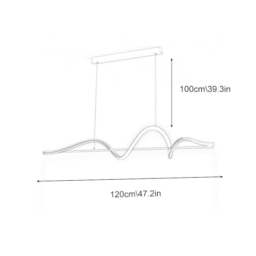 Plafonnier suspendu LED à vagues dimmable pour îlot de cuisine - 2