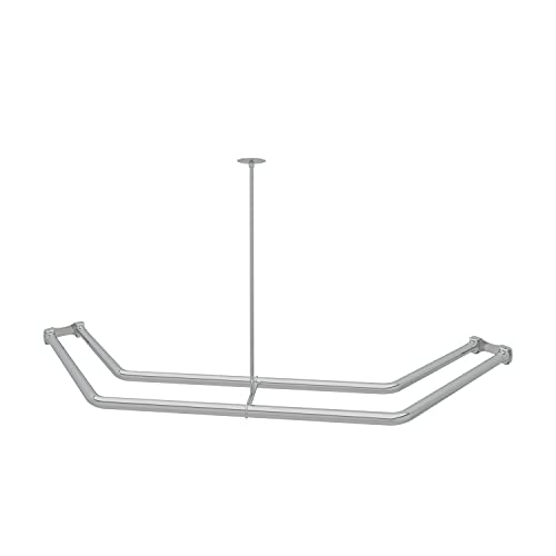 One-Day Sale: Up to 80% Off Naiture Stainless Steel 18-1/2" X 26" X 18-1/2" Double Neo Angle Shower Curtain Rod, Chrome Finish