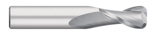 Titan TC72049 Solid Carbide End Mill, Regular Length, 2 Flute, Corner Radius, 30 degree Helix, Uncoated, 0.030