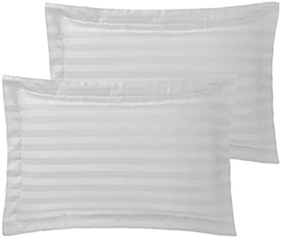 ED Luxury 250 Thread Count 100% Cotton Sateen Stripe Duvet Bed Cover with Housewife Pillowcases | 250 TC Hotel Striped Bedding (Single/Black)