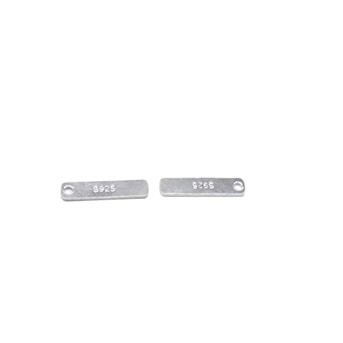 Breloques rectangulaires argent 925 étiquette de qualité pour collier