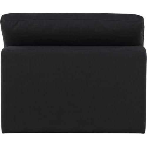 Sillón contemporáneo sin brazos tapizado lino negro miniatura 4