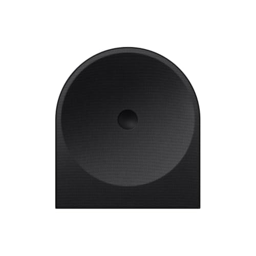 Smart speaker Music Studio 5 LS50H de formato arredondado na cor preta com grade frontal e detalhe central circular