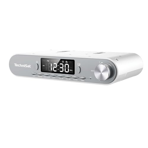 TechniSat Viola Küchenradio - Unterbau Radio mit UKW/FM, LED Display, Arbeitsleuchte, Timer, Bluetooth, Weckfunktion, Freisprecheinrichtung, 5 W Lautsprecher