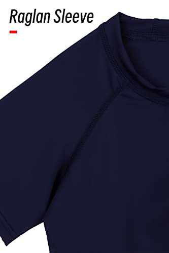 Poroka 3 Pack Boys Rash Guard UPF 50+ Short Sleeve Sun Protection Swim Shirt with Quick Dry Swimwear4