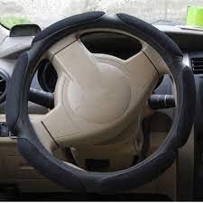 AVIAXO Car Steering Wheel Cover, Black and Faux Leather, Breathable, Non-Slip, odorless, Warm in Winter and Cool in Summer. ( Black )