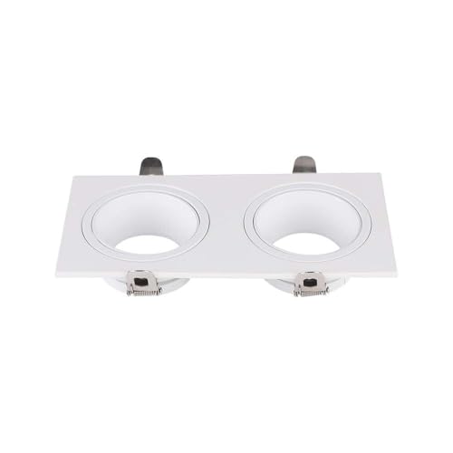 V-TAC VT-439 Porte-spot LED Double encastré Rectangulaire 2 x GU10 en polycarbonate et métal Couleur Blanc - sku 10298