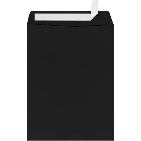 LUXPaper 9 x 12 Open End Envelopes | Peel & Press | Midnight Black | 80lb. Text | 50 Qty Cover