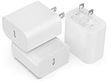 3Pack USB C Charger Block 20W, iGENJUN PD 3.0 Type C Wall Chargers USBC Power Adapter Brick Cube Fast Charger for Phone 17/17 Pro/16/15, Galaxy, Pixel, AirPods Pro-White