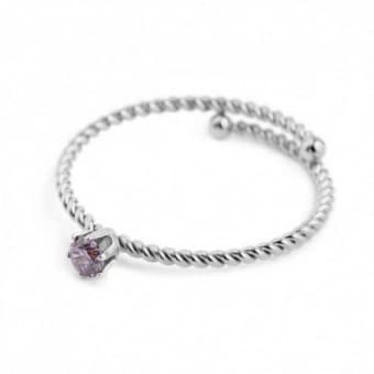 Bague cristal violet MARLU 18AN116P-S le cadeau d'anniversaire idéal