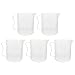 Scicalife 5Pcs Vetro di Cottura Tazza di Misurazione Trasparente Laureato Misurazione Brocca Cilindro con Bilancia Da Cucina Caffè Latte Creamer Brocca 500ML