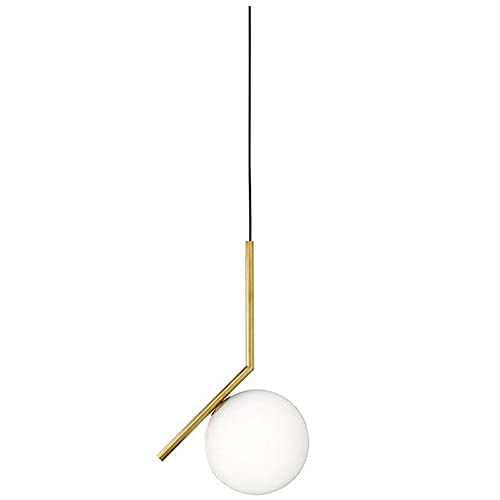 FDTMGW Lampes de Lustre du Globe Moderne et Simple, Lustre en Or de Couches à Chambre à Coucher avec Couvercle en Verre, adapté à l'entrée du Couloir, au Hall, au Restaurant et à l'îlot de Cuisine