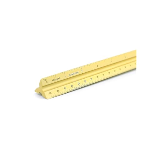 Image of Alumicolor Aluminum Engineer Solid Drafting Scale, 12IN, Gold