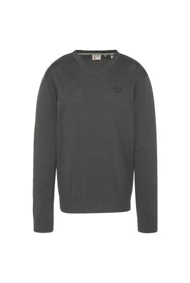 Pull 100% coton col V Schott noir classique uni