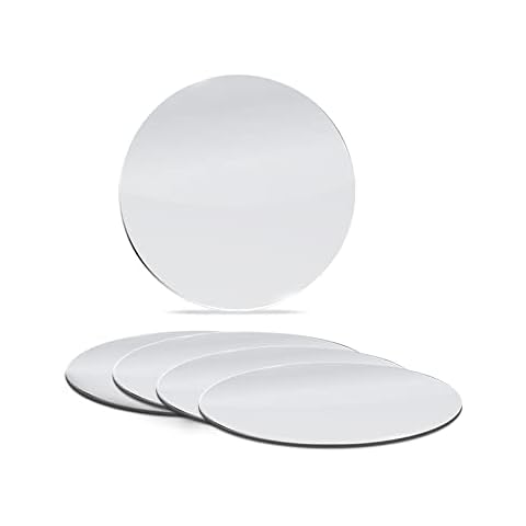 8 Inch, Pack of 6 Small Mirrors for Crafts, Round Mirror for Tables at Wedding, Mirror Tiles for Crafts and DIY Projects Cover