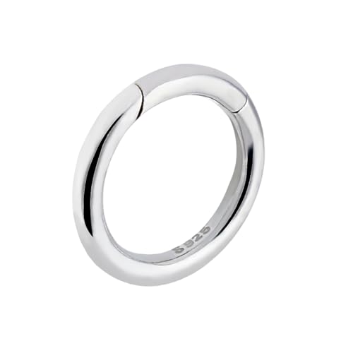 AHANDMAKER Sterling Silver Necklace Enhancer Clasp, Pearl Necklace Round Enhancer Shortener Jewelry Clasp Chain Shortener Clasp Spring Gate Rings for Bracelets Jewelry Making (15.5 mm / 0.6')
