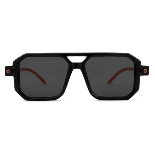 Pro Acme Vintage Aviator Sunglasses for Women Men,Classic Retro 70s Flat Square Stylish Frame UV400 Sunglasses 5