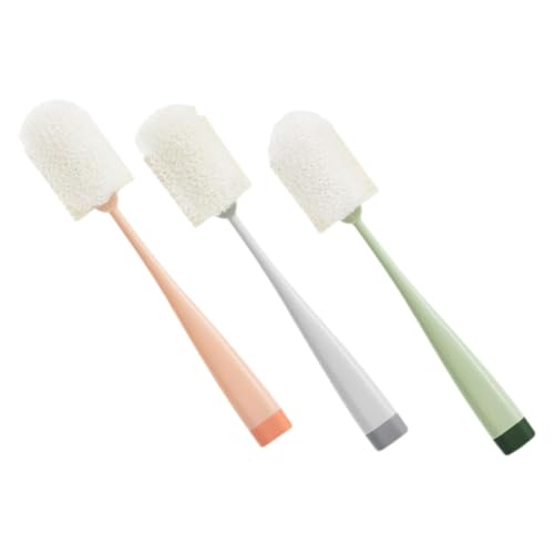 Didiseaon 3pcs Sponge Brush with Handle Dish Scrub Brush Cup Cleaner Bottle Scrub Brush Bottle Sponge Brush for Cleaning Mug Brush Bottle Brush Cleaner Bottle Cleaner Brush Plastic