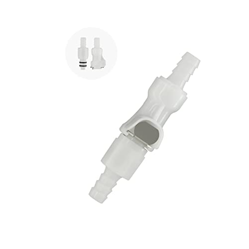 1/4" 3/8" 5/16" Plastic Hose Barb In-Line Quick Connector, Quick Release Vacuum Disconnect Coupling, Shut-Off Valved Insert Tube Quick Connect Fittings (1 Male+ 1 Female) (5/16")