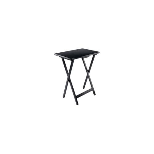 image for Winsome Alex 2-Piece Snack Table Set, Black Finish - Folding TV Tray T