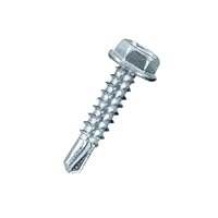 Sechskantkopf-Selbstbohrende Metallschrauben 4.2mm x 25mm, Verzinkte Tek-Schrauben, Selbstschneidende Unterlegkopf-Befestigungen mit Bohrspitze, für Blech, Rahmen, Zaun, HVAC, Lüftung (50 Stk.)