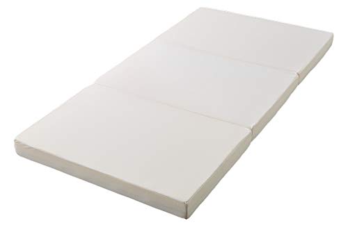 メディカル スリーパー ハイブリッド 日本製 三つ折り マットレス 厚め 高反発 低反発 国産 ウレタン ニット (ホワイト, シングル)