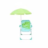 predolo Silla de Playa Infantil con Sombrilla Protección Solar Silla Plegable para Niños con Parasol para Jardín, Dinosaurio