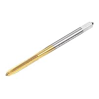 sourcing map Gewindebohrer M3 x 0,5mm Rohrgewindeschneider M35 HSS Einschnittgewindebohrer Linksgewinde Titanbeschichtung Maschinengewindebohrer für Elektrisch Bohrer Fräser Industrie