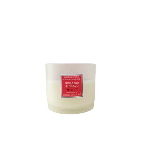 Garden Center Shop | Cerería Mollá 1899 | Vela aromática Geranio + Clavo | Cera vegetal natural | Hecha a mano en España | Diseño elegante | Duración 55 horas | repelente de insectos