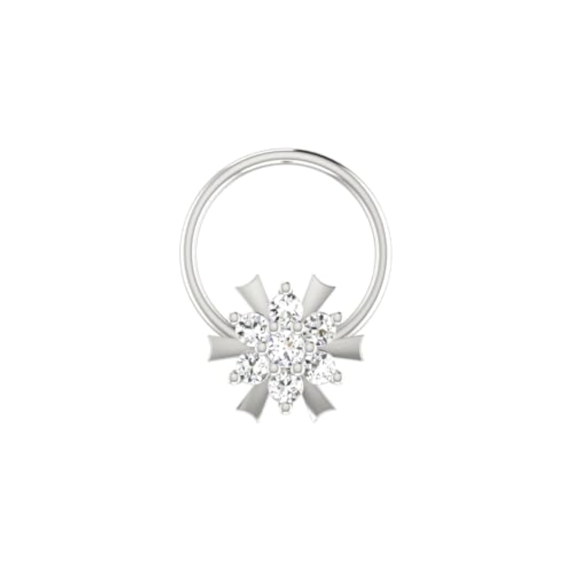 Women's 14Kt White Gold Stud Nosering