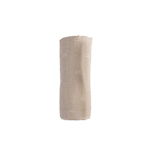 Image of Red Rovr 100% Certified Organic Cotton Muslin Swaddle | Newborn Receiving Blanket | Baby Wrap | Boy, Girl, Unisex | Soft, Lightweight, Breathable | Burping, Nursing | 44" x 44" | Taupe Stone