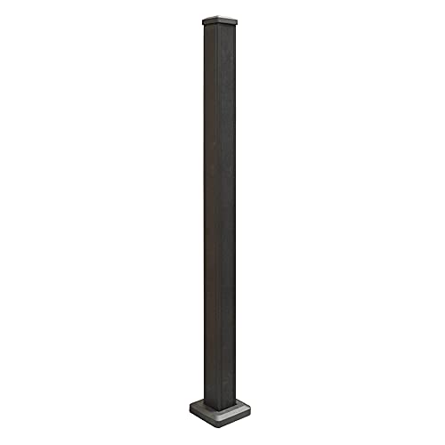 Image of Weatherables Stanford Railing Post Kit Aluminum Post Kit for Stanford Railing, Made with Durable & Low-Maintenance Black Textured Powder-Coat Finish (2.5 in. x 2.5 in. x 39 in.)