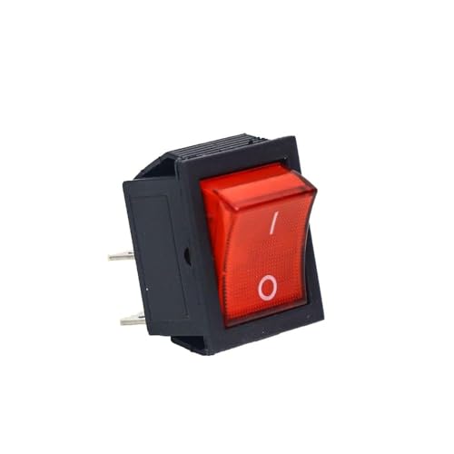 Image of Heavy-Duty AC 16A 250V 4 Pin Welding Machine Power Switch, Electric Heater Switch With Indicator Light On-Off Rectangle Rocker Switch DPDT Red Indicator Light 4 Pin big Rocker Switch (2, RED)