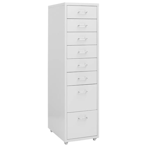 Classeur mobile Gris 28x41x109 cm Métal