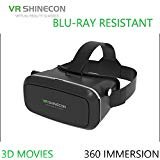 VR Shinecon G01 Plus 3D Blu-Ray Resistant Panorama Virtual Reality Glasses, Widely Compatible with iPhone, Samsung and Other 4.7-6.0 inches Smartphones
