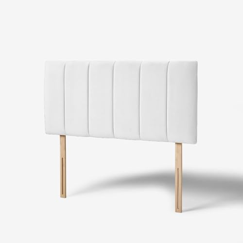 Upholstered Headboards hm bedding Velvet Upholstered Headboard for Divan Beds – 20-Inch Lined Extra Padded Plush Headboard with Wooden Struts – Luxury Bedroom Furniture (Silver, Single)