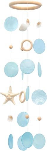 SKOOLOVE Muschel-Windspiel – Handgefertigtes aquagrünes...