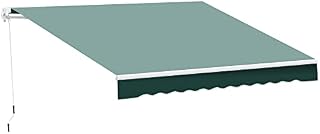 Outsunny 2.5m x 2m Garden Patio Manual Awning Canopy Sun Shade Shelter Retractable with Winding Handle Green